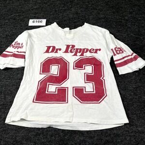 Dr Pepper Soda #23 Football Jersey Mens XS White Cotton Crew Neck Sports